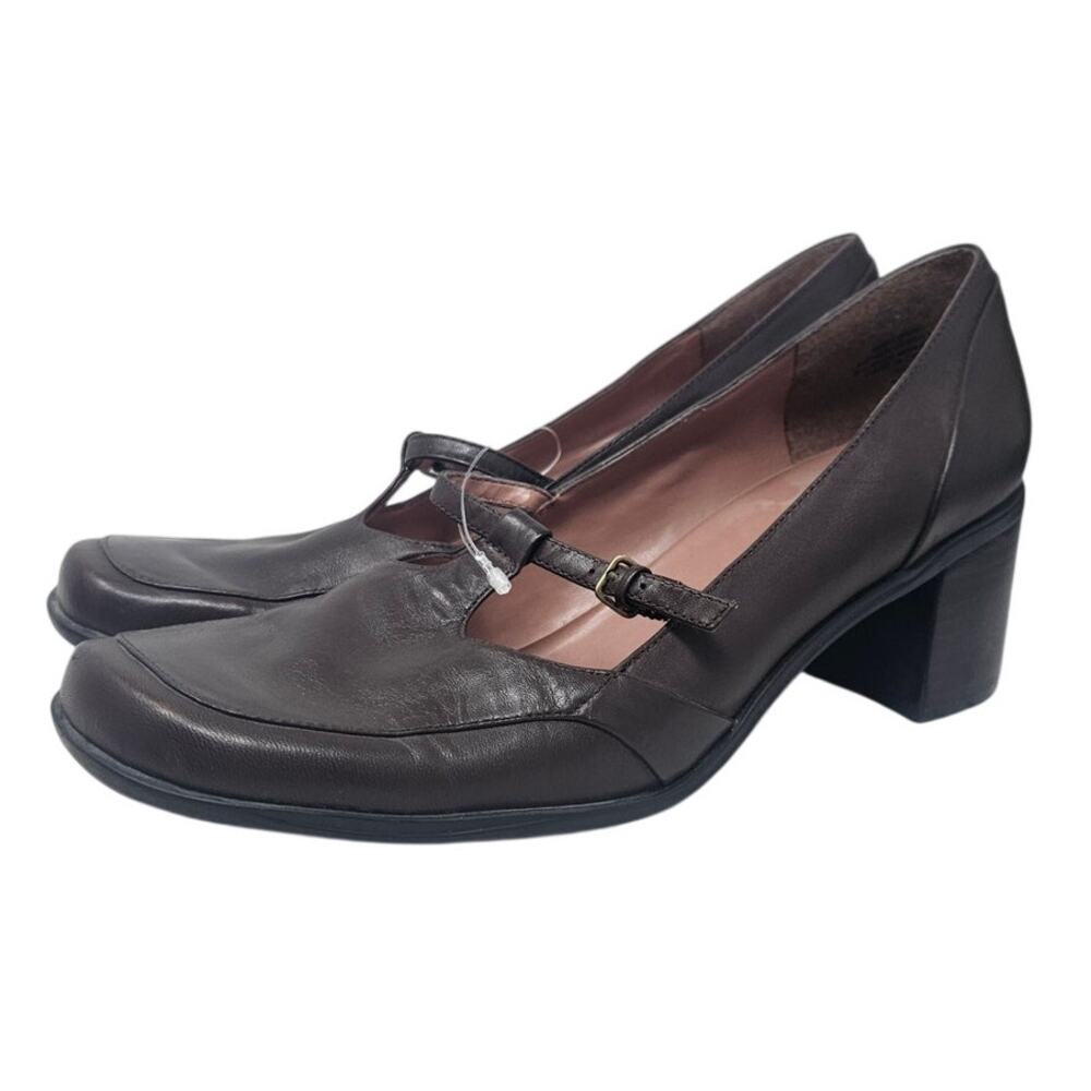 Vintage Y2K Nine West 9 Brown Chunky Mary Jane Leather Grunge Whimsygoth